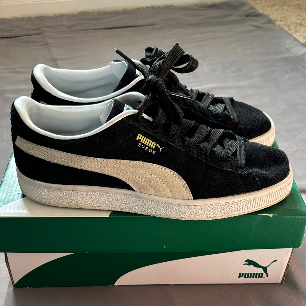 Puma Suede Black and White Sneakers